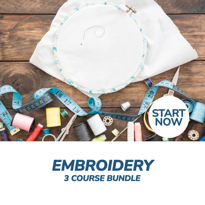 Embroidery Online Bundle, 3 Certificate Courses