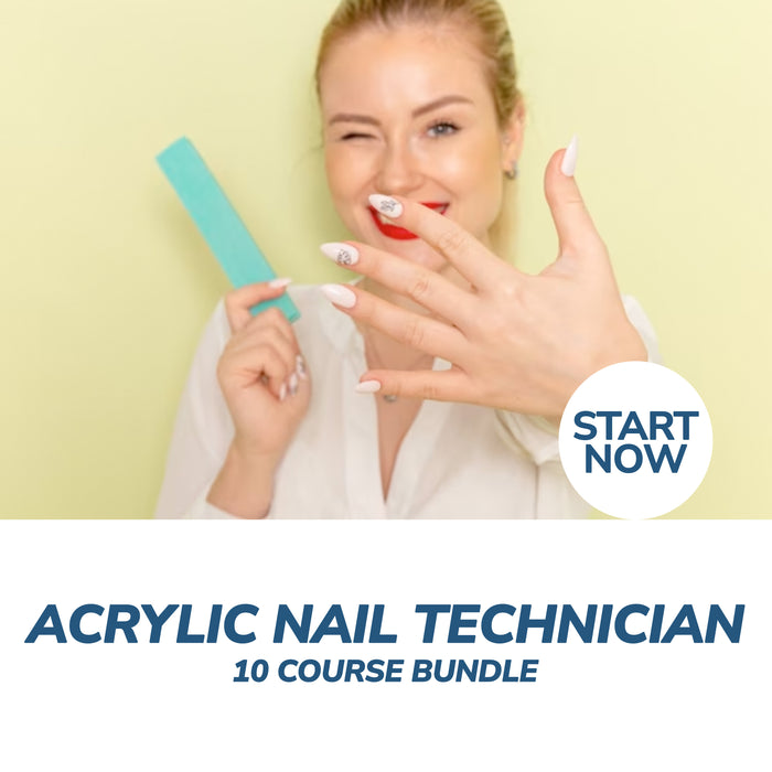 Ultimate Acrylic Nail Technician Online Bundle, 10 Certificate Courses
