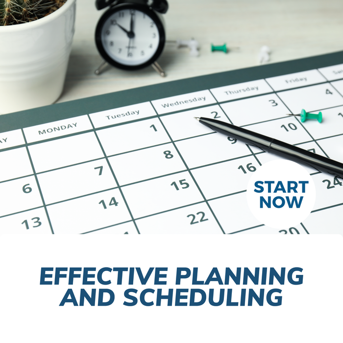 Effective Planning and Scheduling Online Certificate Course